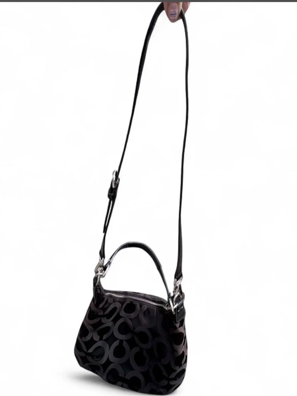 Coach Kristin Signature Op Art Sateen Hobo Bag